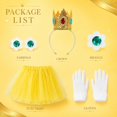 thumbnail image 2 of 5 Pcs Princess Costume & Accessories Set for Gir'ls, Crown/Brooch/Earring/Tutu Skirt Halloween Cosplay Dress Up (Yellow), 2 of 7
