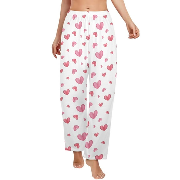 Ladies Sleeping Pajama Pants - Paper Hearts - Women's Pajamas - XS