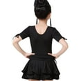 thumbnail image 2 of YM YOUMU Girls Latin Dance Dress V-neck Short Sleeve for Ballroom Salsa Practice, 2 of 4