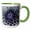 Green/White, variant on 3drose, Close up Painted Petals on a Lavender Purple Flower, 15oz Mug