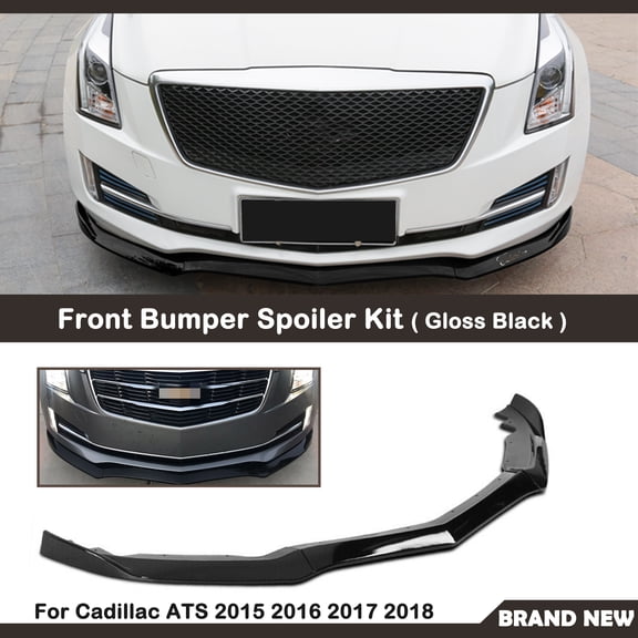 Front Bumper Lip Spoiler Splitter Cover Trim For Cadillac ATS 2015-2018 Gloss Black