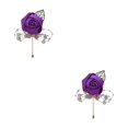 thumbnail image 3 of Youkk Broche en Tissu Chic et Stylée Déclaration de Mode avec Pièce Exquise Moderne Minimaliste Corsage Rouge Violet 2 Ensembles, 3 of 6