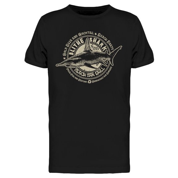 Blithe Shark Beach Bar Grill Tee Men's -Image by Shutterstock