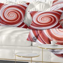 Designart Christmas Candy Cane Spiral - Abstract Throw Pillow - 12x20