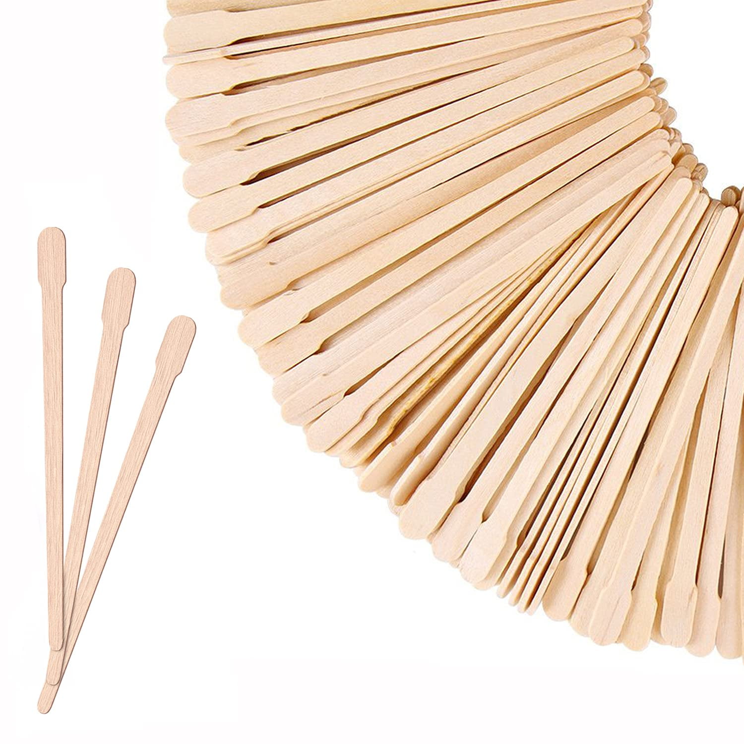 SelfTek 100 Pcs Wooden Wax Applicator Spatulas Sticks for Hair Removal and  Smooth Skin, Wax Popsicle Stick Eyebrow Waxing Sticks for Lip, Nose Wax  Applicator Sticks
