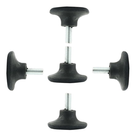 M8 x 15mm Thread Adjustable Furniture Cabinet Screw On Leveling Glide Foot 5 Pcs