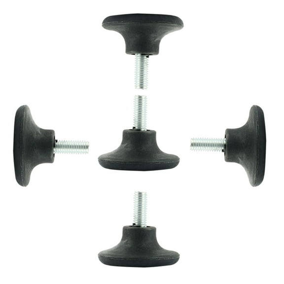 M8 x 15mm Thread Adjustable Furniture Cabinet Screw On Leveling Glide Foot 5 Pcs