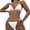 White, variant on Women's Sexy Bikini Set Fashion Chain Straps Padded No Wire Bra Swimsuit Two Piece Bathing Suit for Women Comfortable Swimwear,White,XL