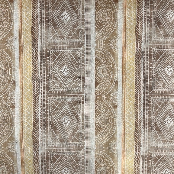 Decora Furnishings Bohemian Vintage Ikat Design Decorative Microfiber Velvet Fabric by The Yard, Brown