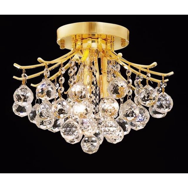 Elegant Lighting Toureg 12" 3 Light Royal Crystal Flush Mount
