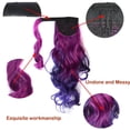 thumbnail image 5 of Ladies Women Wrap Around Colored Gradient Wavy Hair Piece Ponytail Hair Extension Ponytail Wig Fake Hair 8, 5 of 8