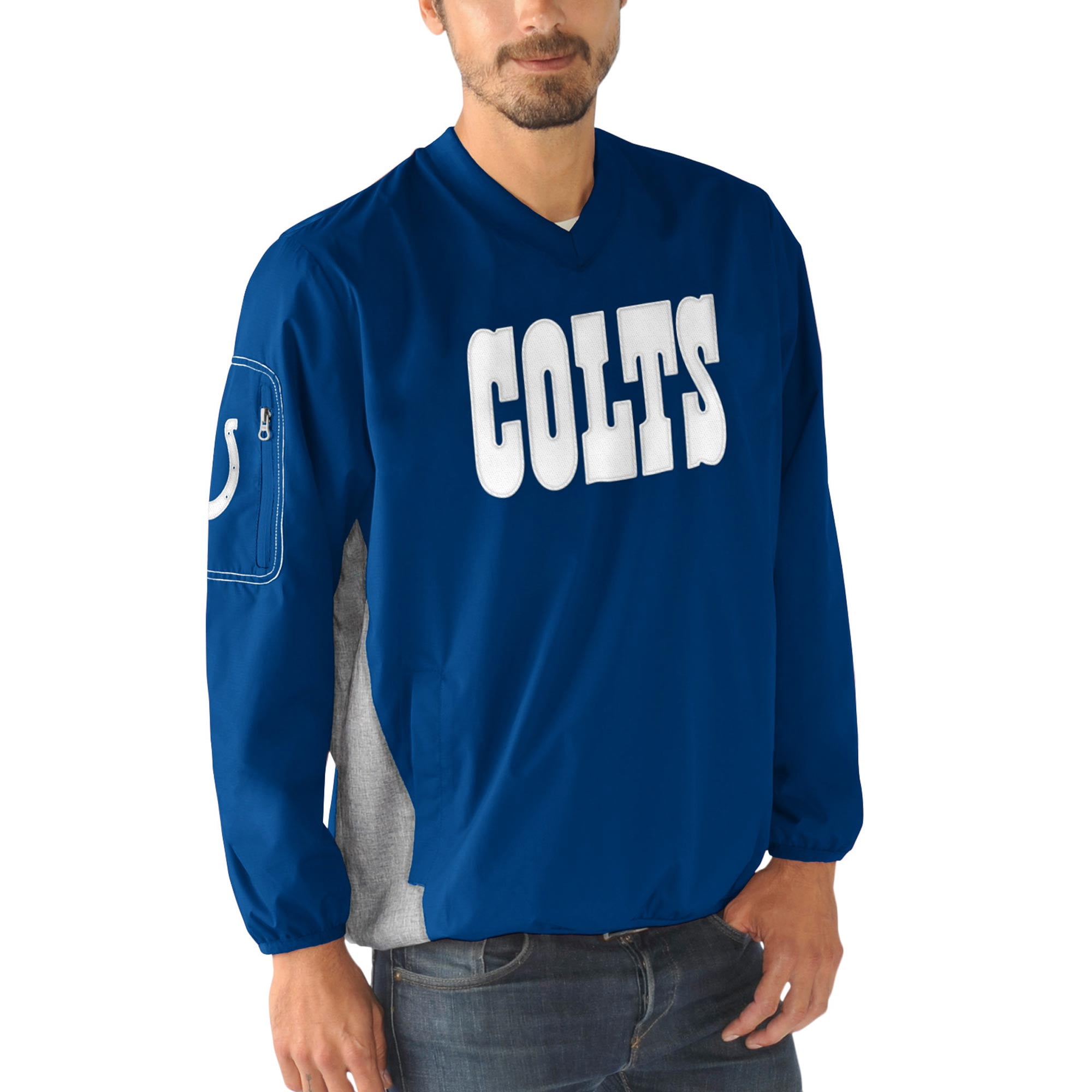 Indianapolis Colts G-III Sports by Carl Banks Gridiron V-Neck Pullover Sweatshirt - Royal 