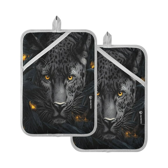 BZSMCE Pot Holder Oven Mitts Cooking baking Black Panthers Creative Pattern Size:7x9.8in