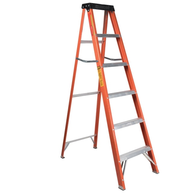 Escalera Tijera Akron Herramientas Fibra de Vidrio Pleg 5 Escalones Tipo III 90kg