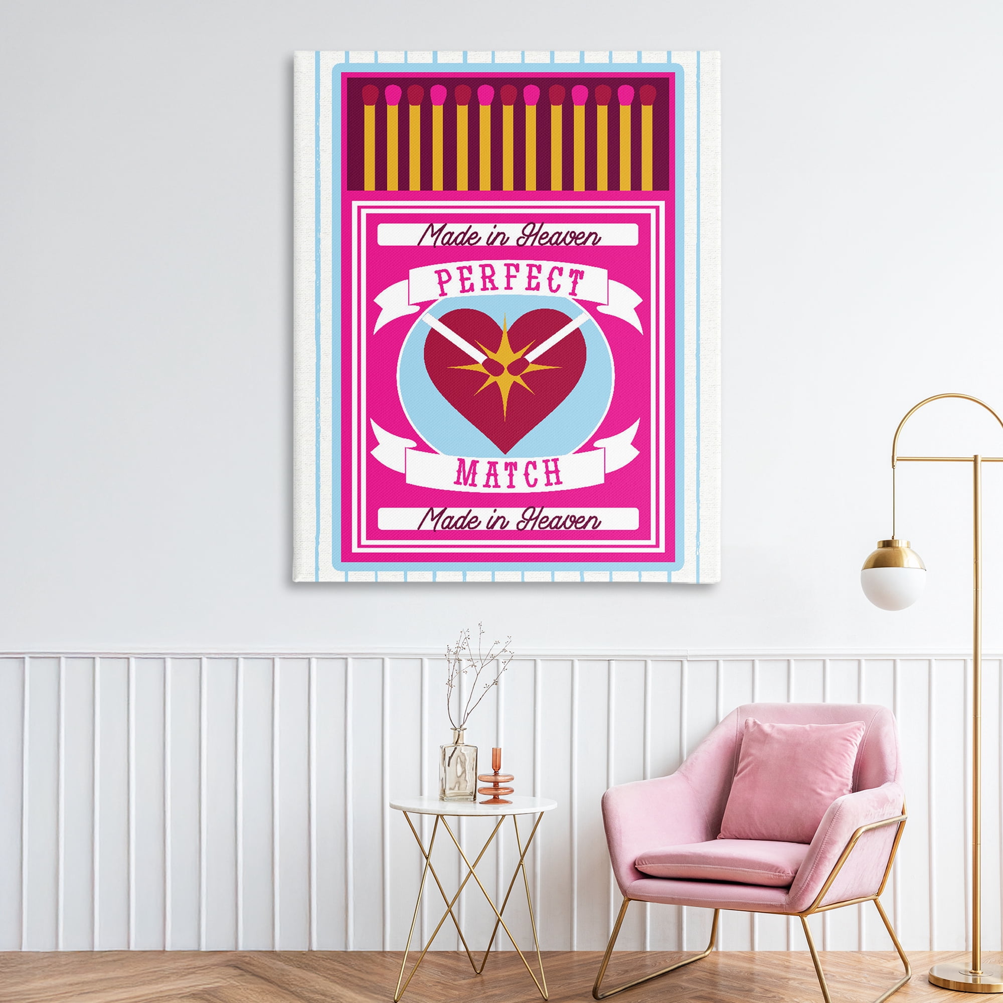Stupell Industries Perfect Match Made In Heaven Canvas Wall Art, design by Lil' Rue