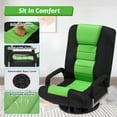 thumbnail image 4 of Avocahom Swivel Gaming Floor Chair w/ Armrest Handles, No Assembly gaming chair rocker, Folding Reclining Sofa w/6 Position Adjustable Backrest for Video Games, Watching TV, Reading,Green, 4 of 9