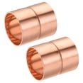 thumbnail image 1 of Unique Bargains 28.6mm Straight Copper Pipe Coupling Connecting Adapter Solder Connection for Plumbing 2 Pack, 1 of 5