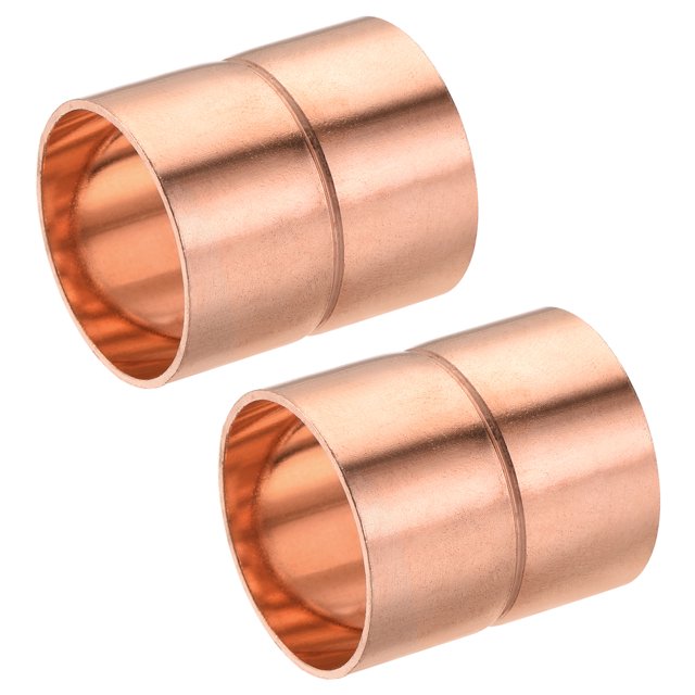 Unique Bargains 28.6mm Straight Copper Pipe Coupling Connecting Adapter Solder Connection for Plumbing 2 Pack
