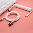 thumbnail image 4 of 5 Wire Coiled Spring Cable Double Sleeve USB Braided Cable Fast Charger Mechanical Keyboard Coiled Cable, 4 of 5