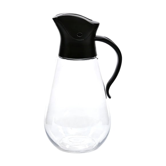 Botella de aceite abatible automática de acrílico, apertura y cierre automáticos por gravedad, sin colgar aceite, botella de condimento a prueba de fugas, olla de aceite de gran capacidad con asa