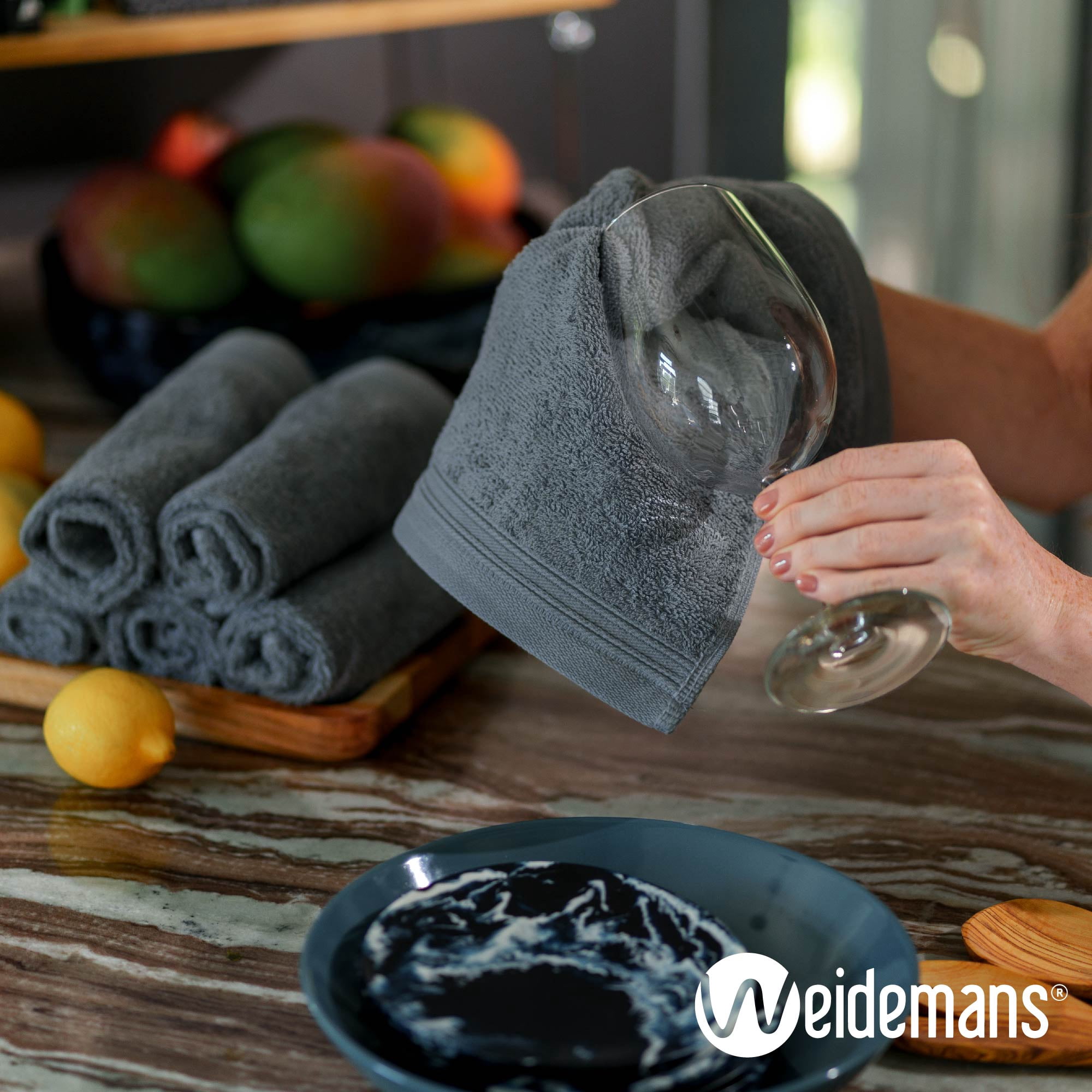 Weidemans 100% Cotton Washcloths 12 Pieces Towel Set | Fingertip Washcloth 13" X 13" | Towels for Bathroom, Hand, Kitchen, Cleaning | Machine Washable high Absorbency Bathroom Face Towels | Teal Blue