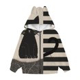 thumbnail image 4 of Otqutp Zip Up Hoodie for Girls Skeleton Print Cat Ear Long Sleeve Jacket Kids Halloween Sweatshirt Fall Windproof Coats, 4 of 4