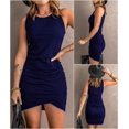 thumbnail image 4 of Vestido BTFBM sin mangas ajustado fruncido Mini Navy M, 4 of 7