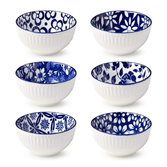 4.75 in. 12 fl. oz. Blue Porcelain Madison Serving Bowl (Set of 6)