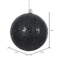 thumbnail image 2 of Vickerman 4.75" Black Sequin Ball Ornament, 4 per Bag, 2 of 5