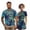 Blue Neon Palm, variant on Polynesian Blue Floral Matching Golf Outfit for Couple Comfortable Quick Dry Short Sleeve Golf Shirt Short Sleeve Golf Skirt Set for Men Women Quarter Zip Summer Golf Outfit