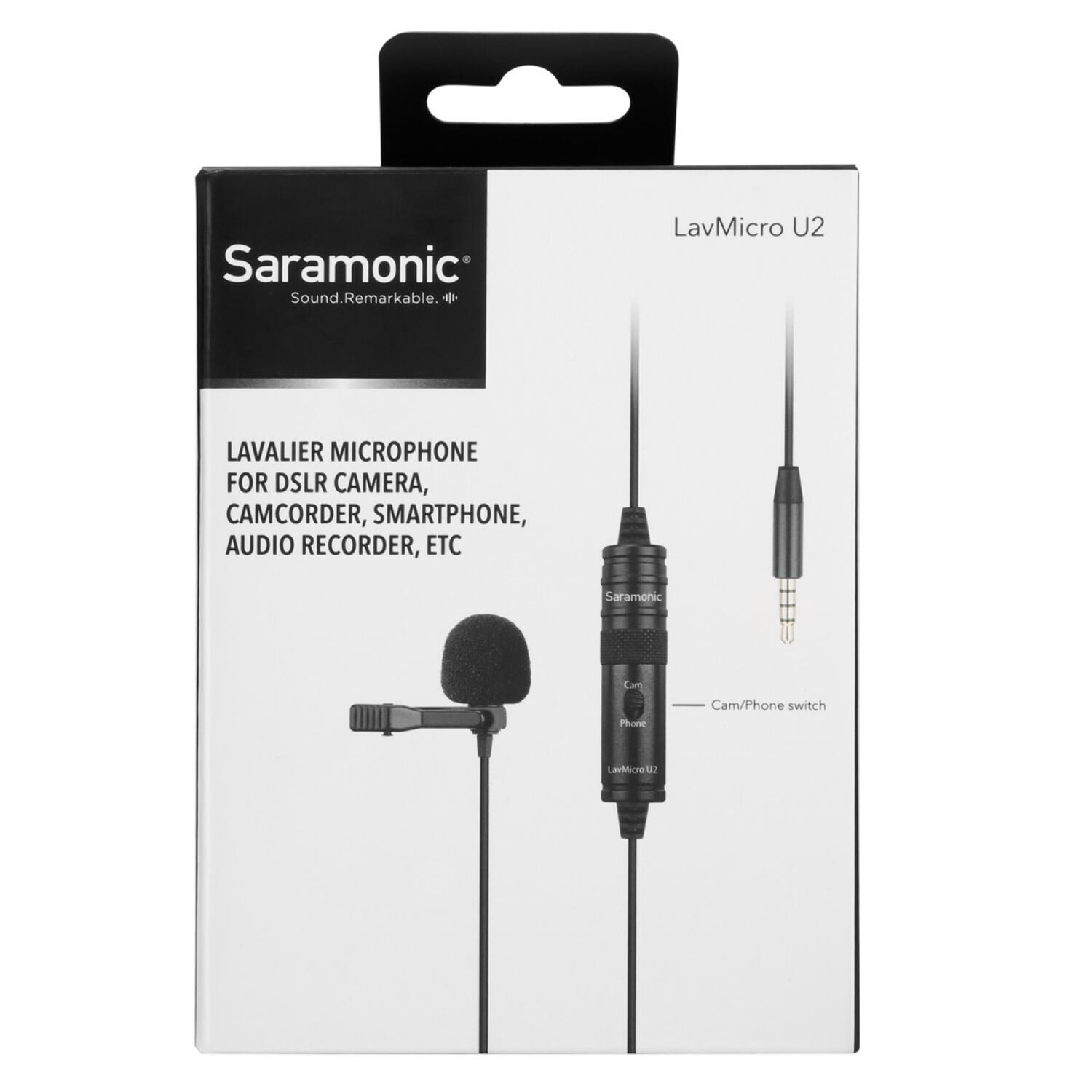 LavMicro U2 Clip-On Lavalier Mic for Cameras  Mobile Devices with 19.7' (6m) 3.5mm TRS/TRRS Cable