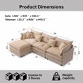 thumbnail image 3 of EHANCIS 105" Modular Sectional Sofa, 3 Seater Chenille L Shape Couch with Ottoman,Light Coffee, 3 of 11