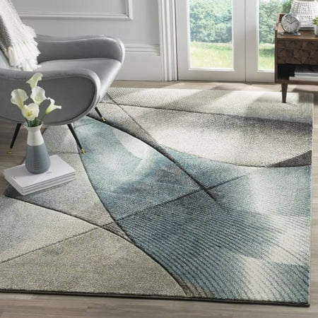 5'3"X7'6" Geometric Loomed Area Rug Gray/Teal - Safavieh