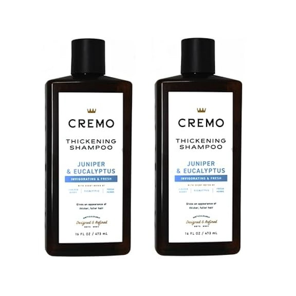 Cremo Barber Grade Juniper & Eucalyptus Thickening Formula for Fine or Thinning Hair, eucalyptus, juniper, eucalyptus, 16 Fl Oz (2-Pack)