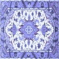 thumbnail image 1 of Ahgly Company Indoor Square Medallion Blue Traditional Area Rugs, 5' Square, 1 of 4