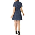 thumbnail image 3 of INSPIRE CHIC Women's Casual Button Front Summer Short Sleeve Dresses XS Medium Blue, 3 of 7