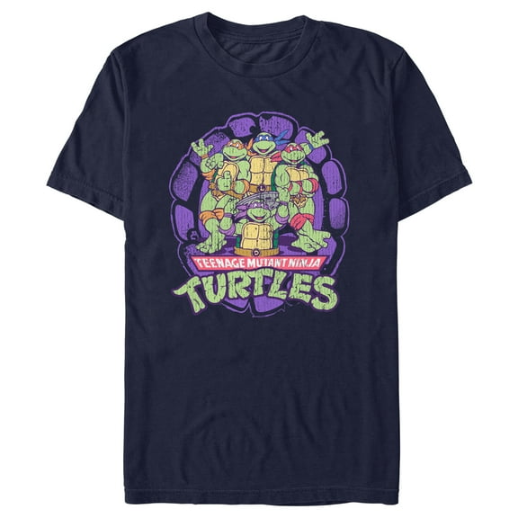 Men's Teenage Mutant Ninja Turtles Distressed Purple Shell  Graphic T-Shirt