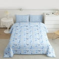 thumbnail image 2 of Manfei Cartoon Floral Daisy Bedding Comforter Set,Rustic Plant Twin Comforter Sets,Blue White Bedding Set For Boys Girls,Breathable Home Decor Reversible,2pcs, 2 of 8