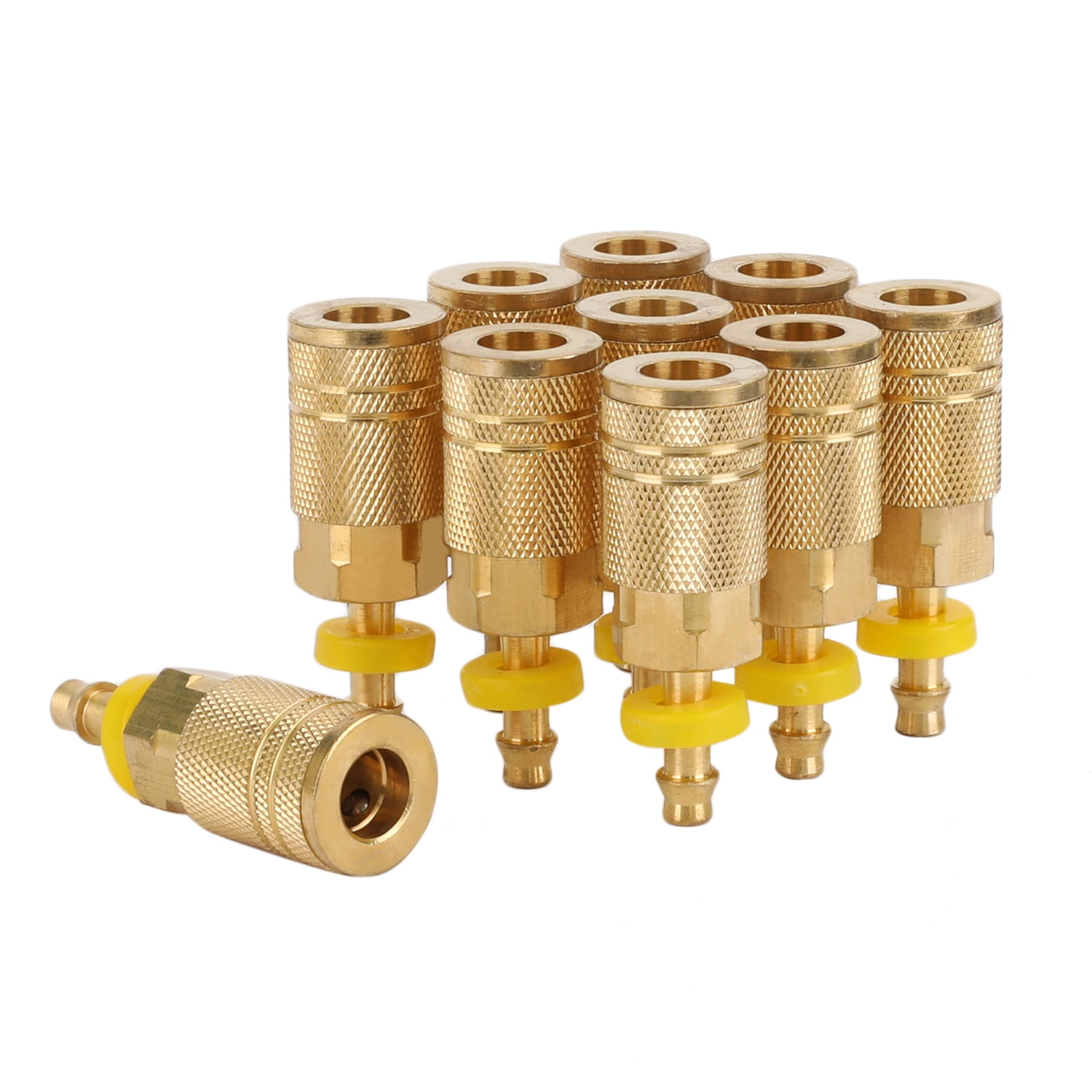 10 1/4" Brass Hose Barb Stem Pneumatic Air Compressor Quick Connect Fitting Plug 