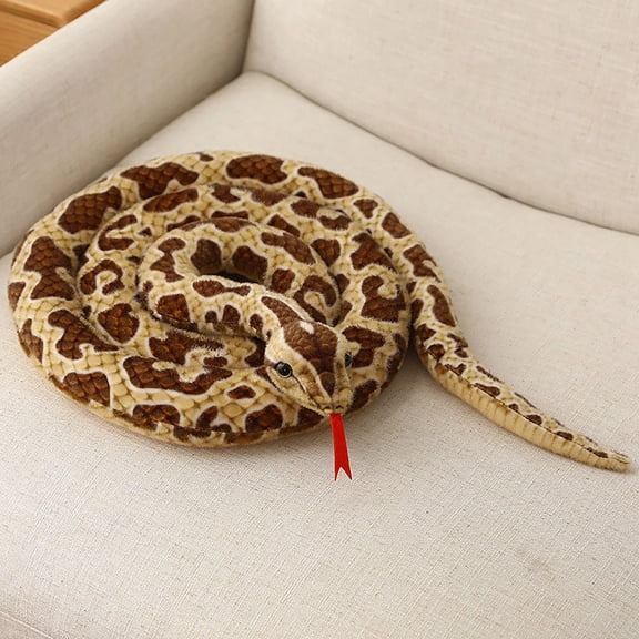 ABPWLY Toys Petting Zoo Snake Stuffed Animal Realistic Plush Toy Gift for Kids Non-Venomous Python Educational Play Sensory Toys
