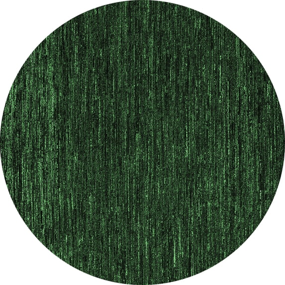 Ahgly Company Indoor Round Abstract Emerald Green Modern Area Rugs, 4' Round