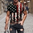thumbnail image 2 of JURANMO Dollar Deals Men's Distressed USA Flag T-Shirt 4th of July Patriotic Graphic Tees Shirts Casual Round Neck Muscle Fit Tops Independence Day Short Sleeve Blouse Multicolor M, 2 of 6