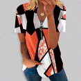 thumbnail image 2 of Blusa informal con cuello en V y manga corta con estampado de verano para mujer con estilo OAVQHLG3B Store  lin121212, 2 of 5