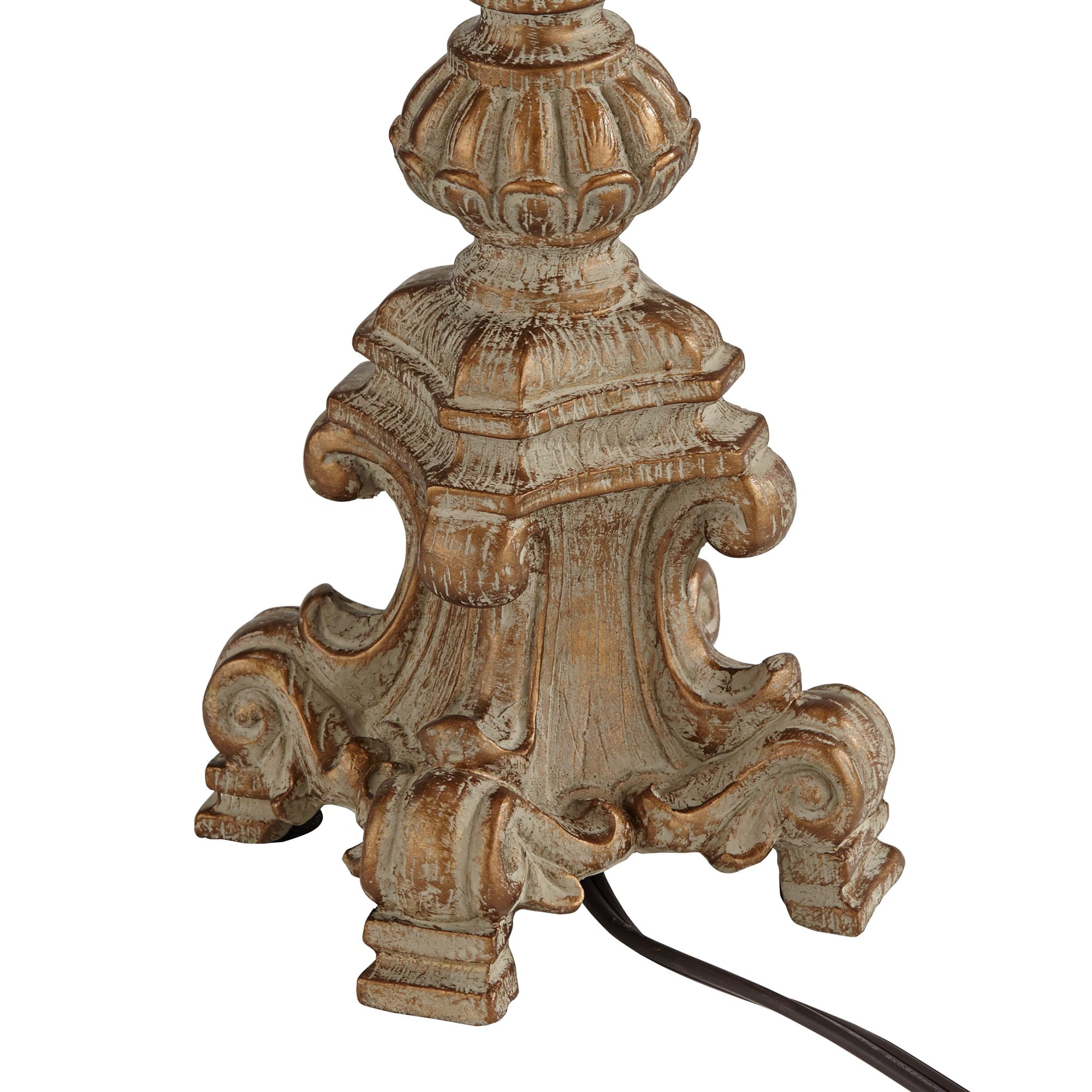 Regency Hill Elize Traditional Table Lamps 26 1/2" High Set of 2 Whitewashed Candlestick Beige Bell Shade for Bedroom Living Room Nightstand Office