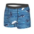 thumbnail image 5 of Goofa Sharks on White Blue Striped Printed Men's Boxer Briefs Underwear, Moisture-Wicking Underwear, Trunk,Soft and Breathable Cotton Underwear-, 5 of 9