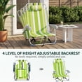 thumbnail image 5 of Ktaxon Backpack Beach Chair, 5-Position Protable  Beach Chair, Light-Weight Foldable Camping Chair with Back Storage Bag & Cooler Pouch and Side Bags for Beach Poolside (Low, Green Stripes), 5 of 10