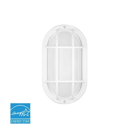

Euri Lighting LED Outdoor Bulkhead Wall Light 9W Cool White Matte White Finish