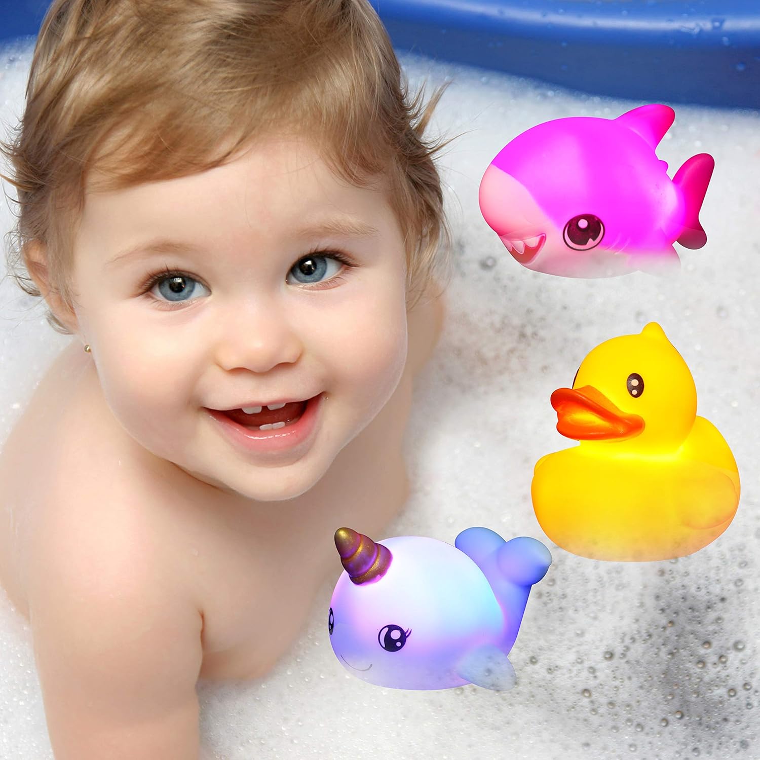 Syncfun 12-Piece Light Up Bath Toys Set with LED Marine Animals photo 6