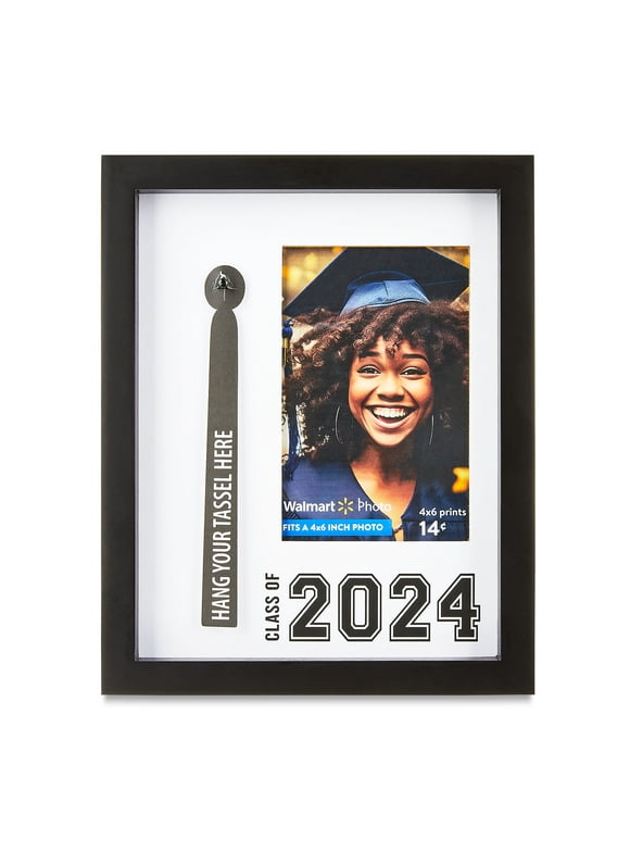Graduation 8" x 10" Black Tabletop Photo Frame with Tassel Holder, Photo Size 4 x 6, by Way To Celebrate