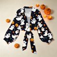 thumbnail image 6 of Gamivast Open Front Cardigan for Women Tie Knot Long Sleeve Shrugs Witch Hat Print Lightweight Cropped Tops Halloween Cover Up for Fall Festival Holiday Outfits, 6 of 6